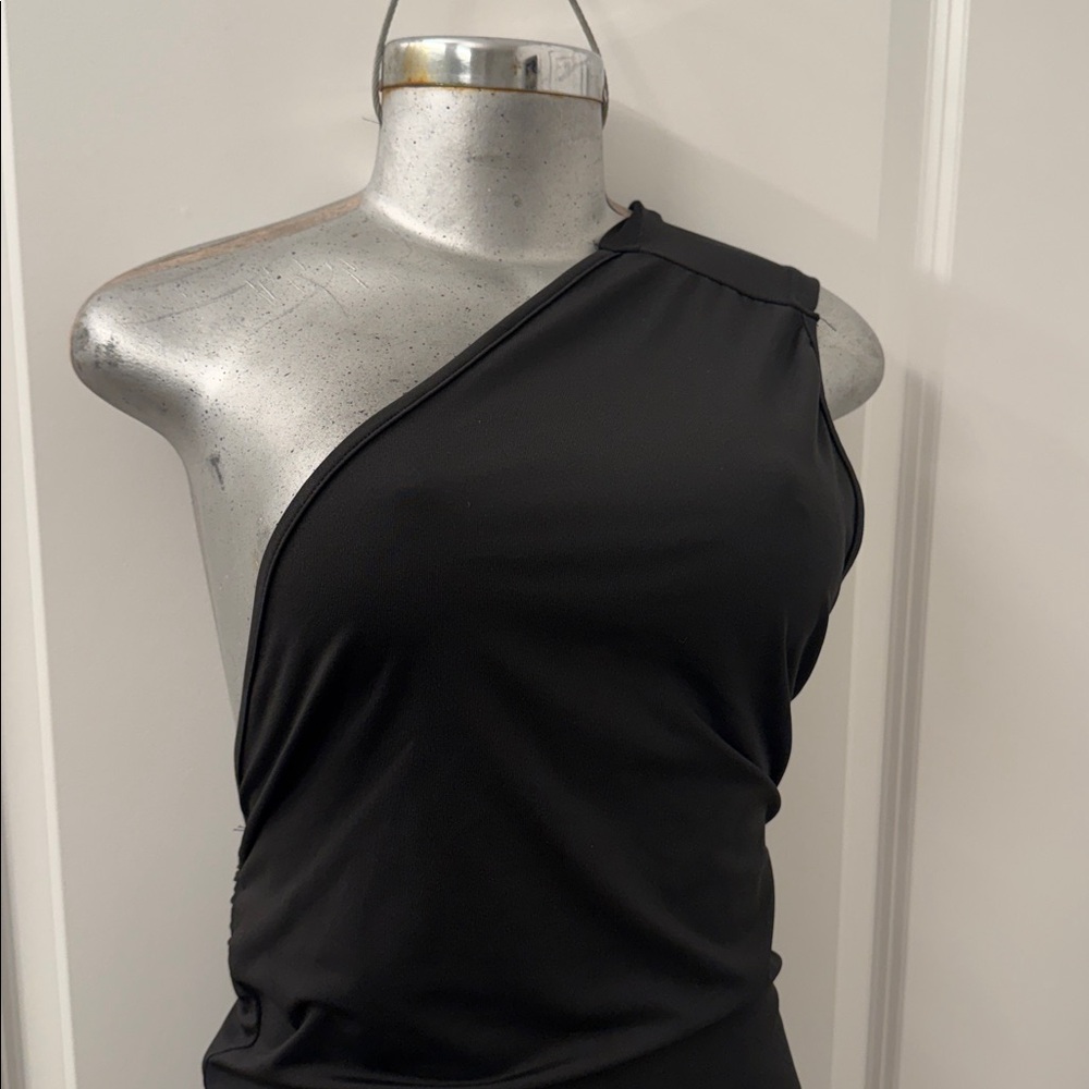Elegant Black Backless Ruched Maxi Dress